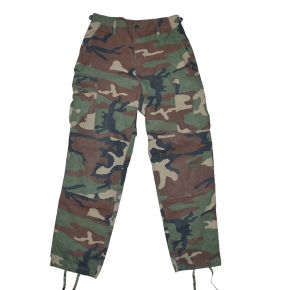 Genuine Gear Mens Cargo Pants Size 28x32 Woodland Camo M81 Hunting Fatigue S/R - Picture 6 of 10